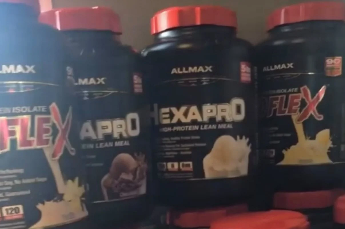 ALLMAX Isoflex and Hexapro protein selection at the studio